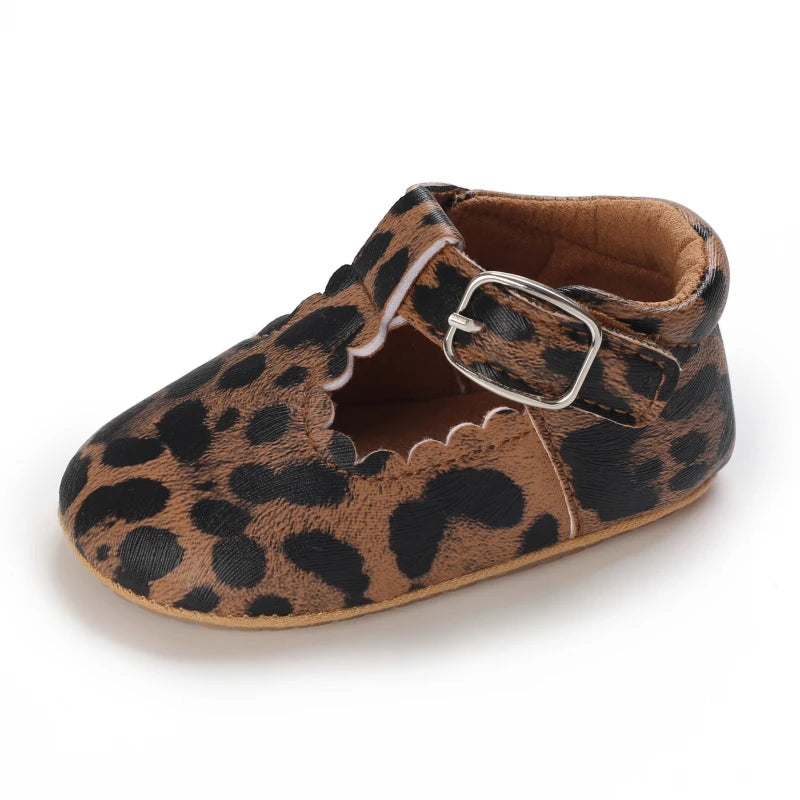 Striped Leather Baby Moccasins – Anti-Slip First Walkers
