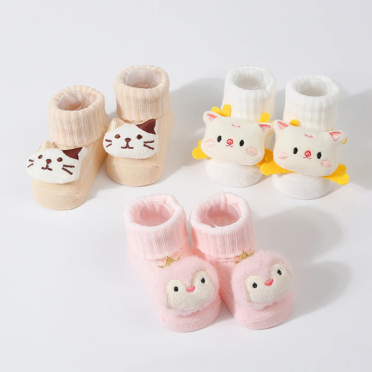3D Cartoon Baby Socks with Hairband Set
