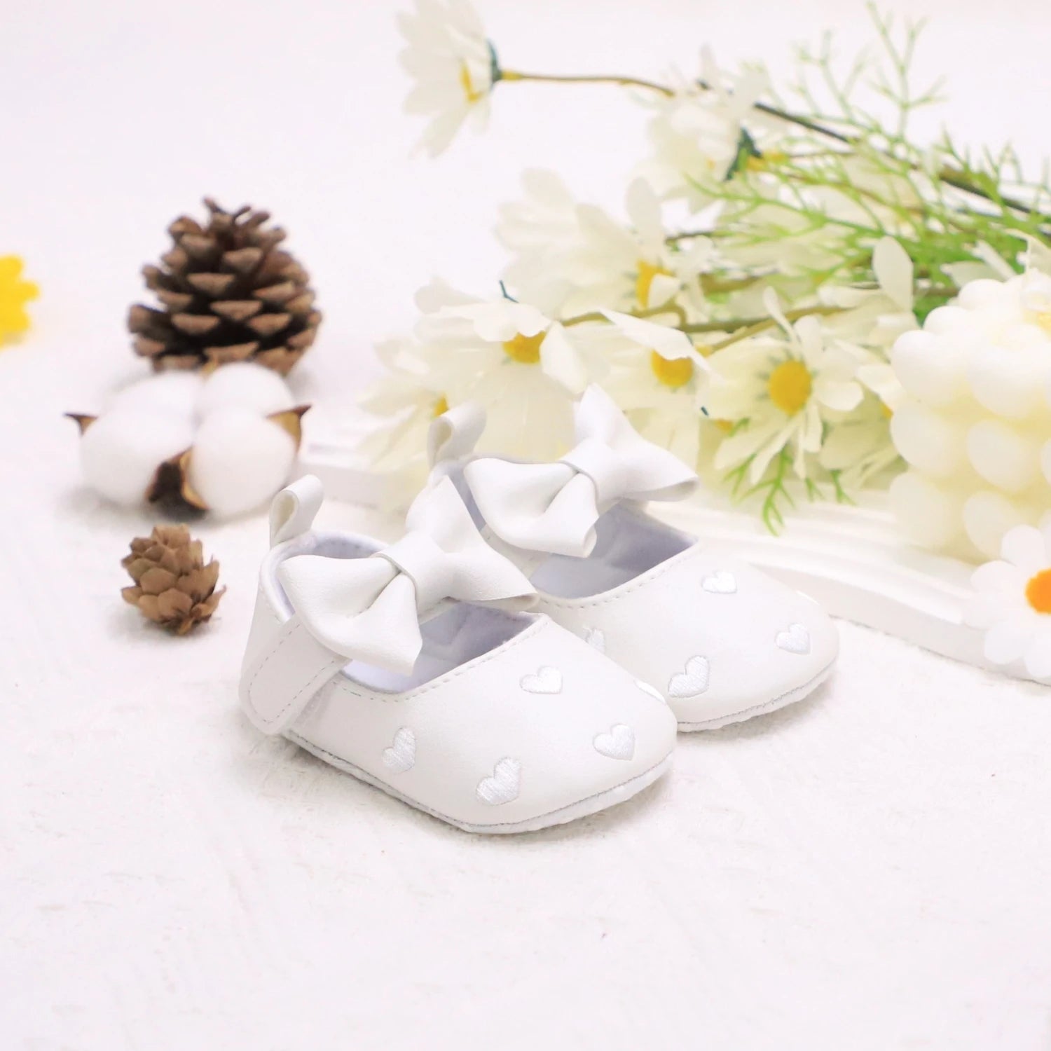 Love Embroidered Baby Girl Shoes – Soft First Step Walkers