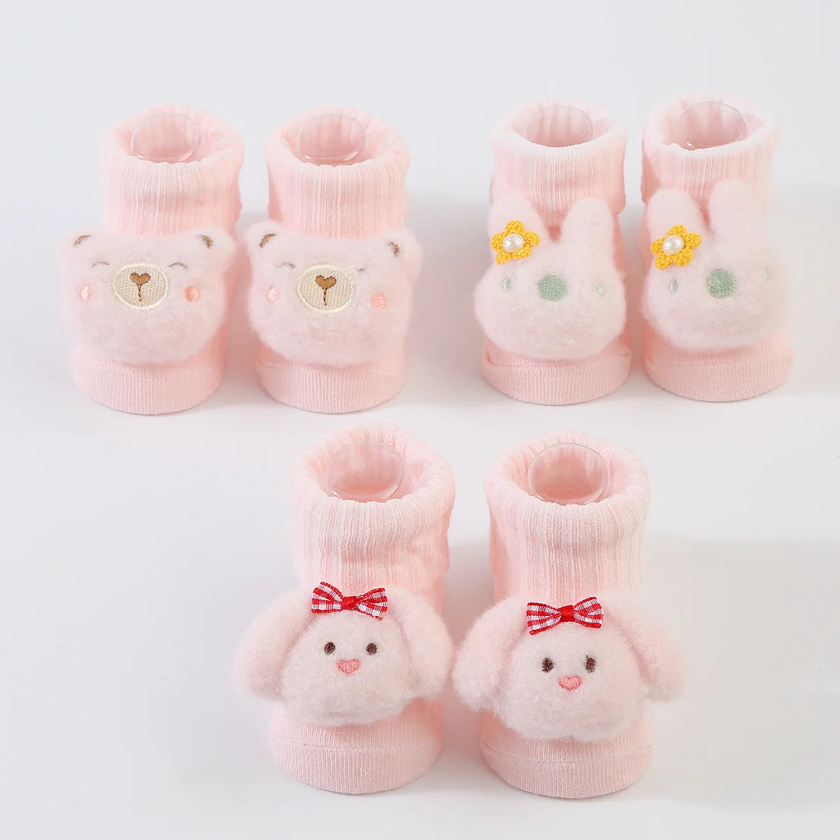 3D Cartoon Baby Socks with Hairband Set