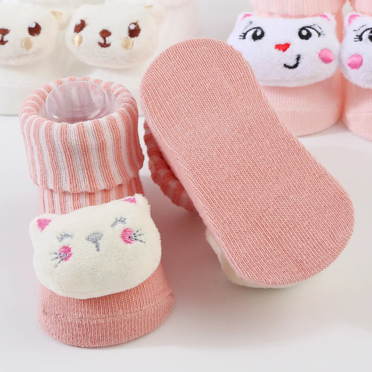 3D Cartoon Baby Socks with Hairband Set