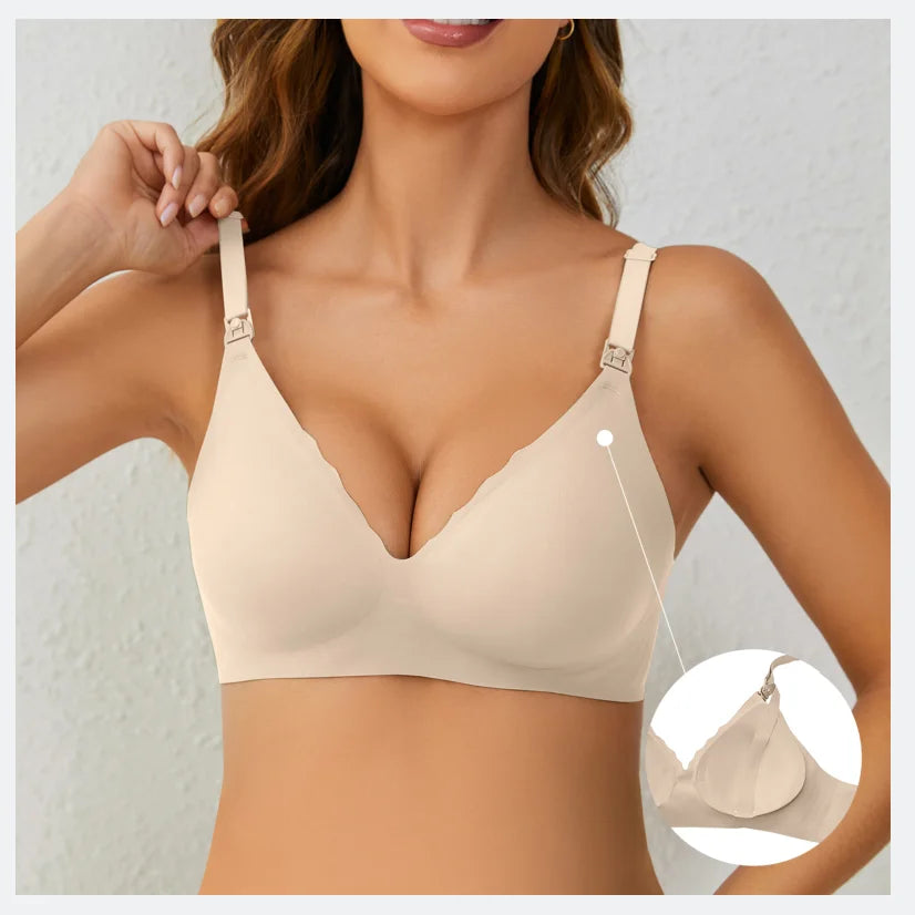 Front-Open Seamless Nursing Bra – Ultra-Thin Maternity Comfort
