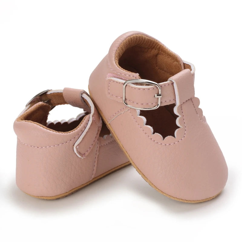 Striped Leather Baby Moccasins – Anti-Slip First Walkers
