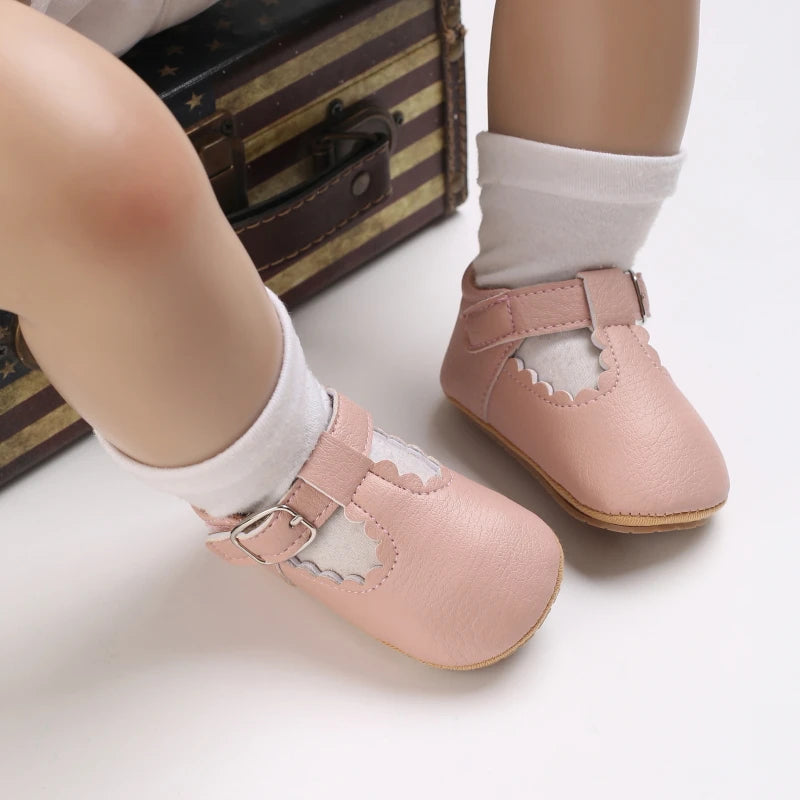 Striped Leather Baby Moccasins – Anti-Slip First Walkers