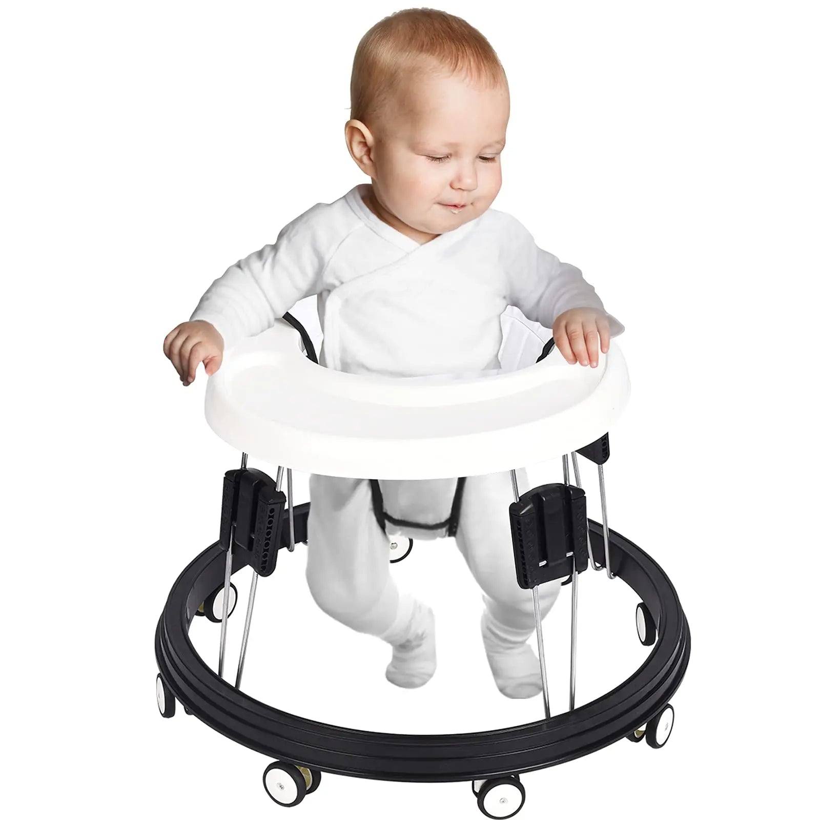 Foldable 5-Level Baby Walker with Brakes – Anti-Rollover & Adjustable Height
