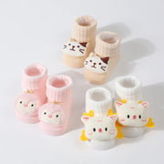 3D Cartoon Baby Socks with Hairband Set