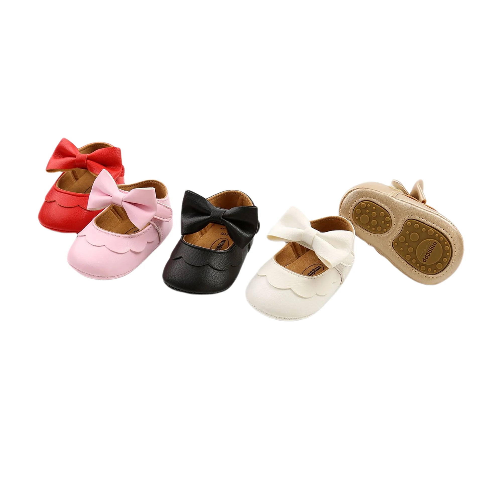 Baby Girl Bowknot Flat Shoes – Soft Sole First Walkers