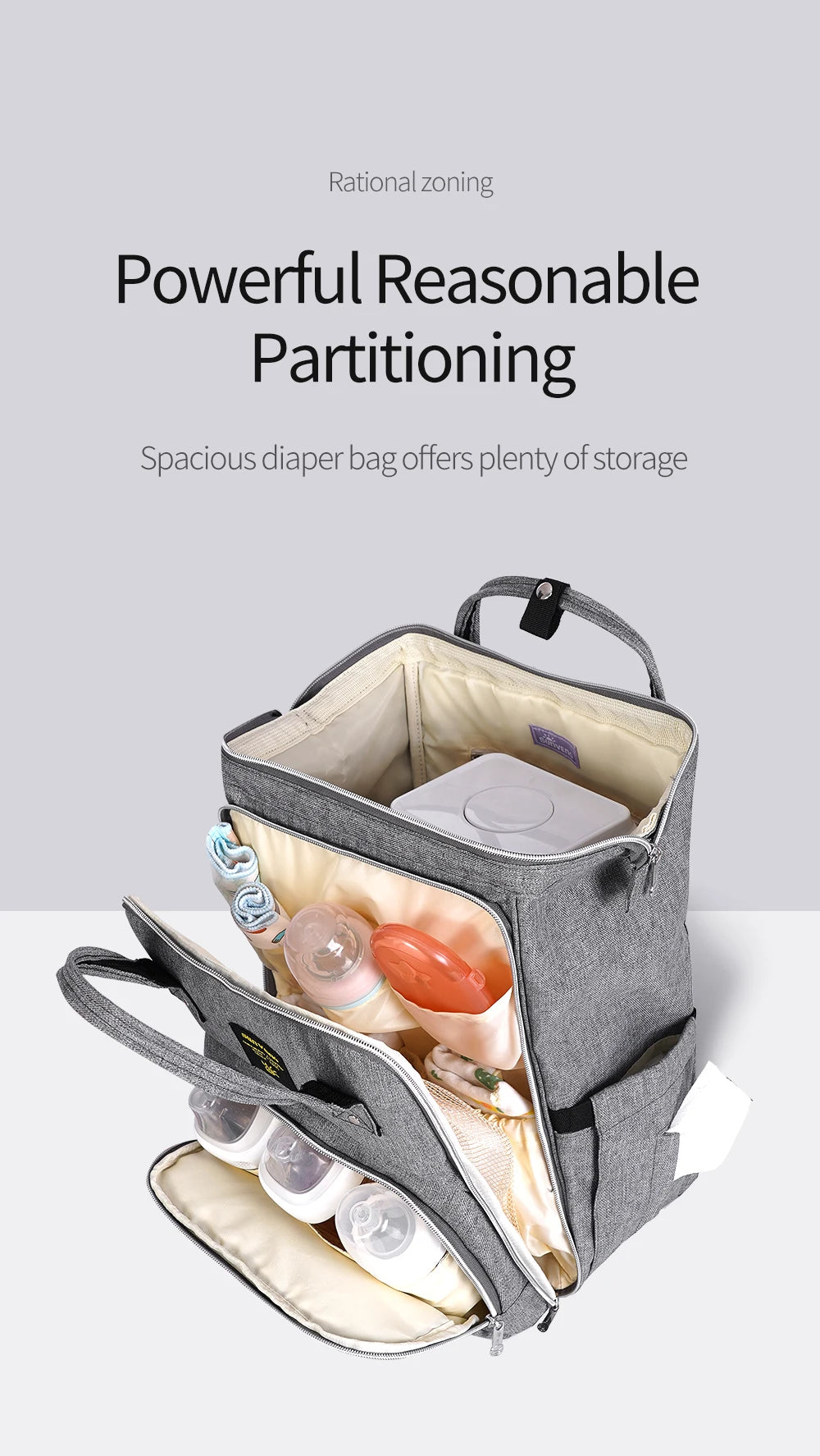 Sunveno Stylish Upgrade Diaper Bag Backpack Multifunction Travel BackPack Maternity Baby Changing Bags 20L Large Capacity