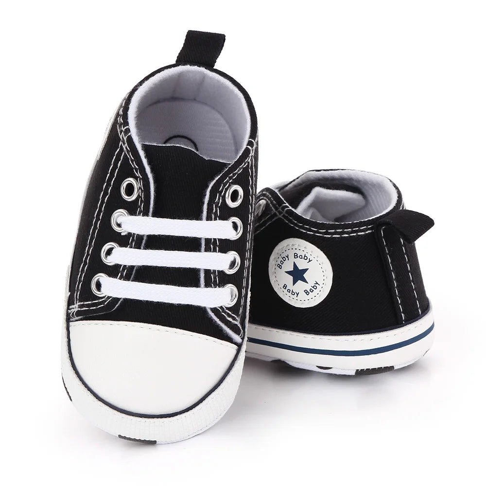 Canvas Baby Sneakers – Soft Sole First Walkers for Boys & Girls