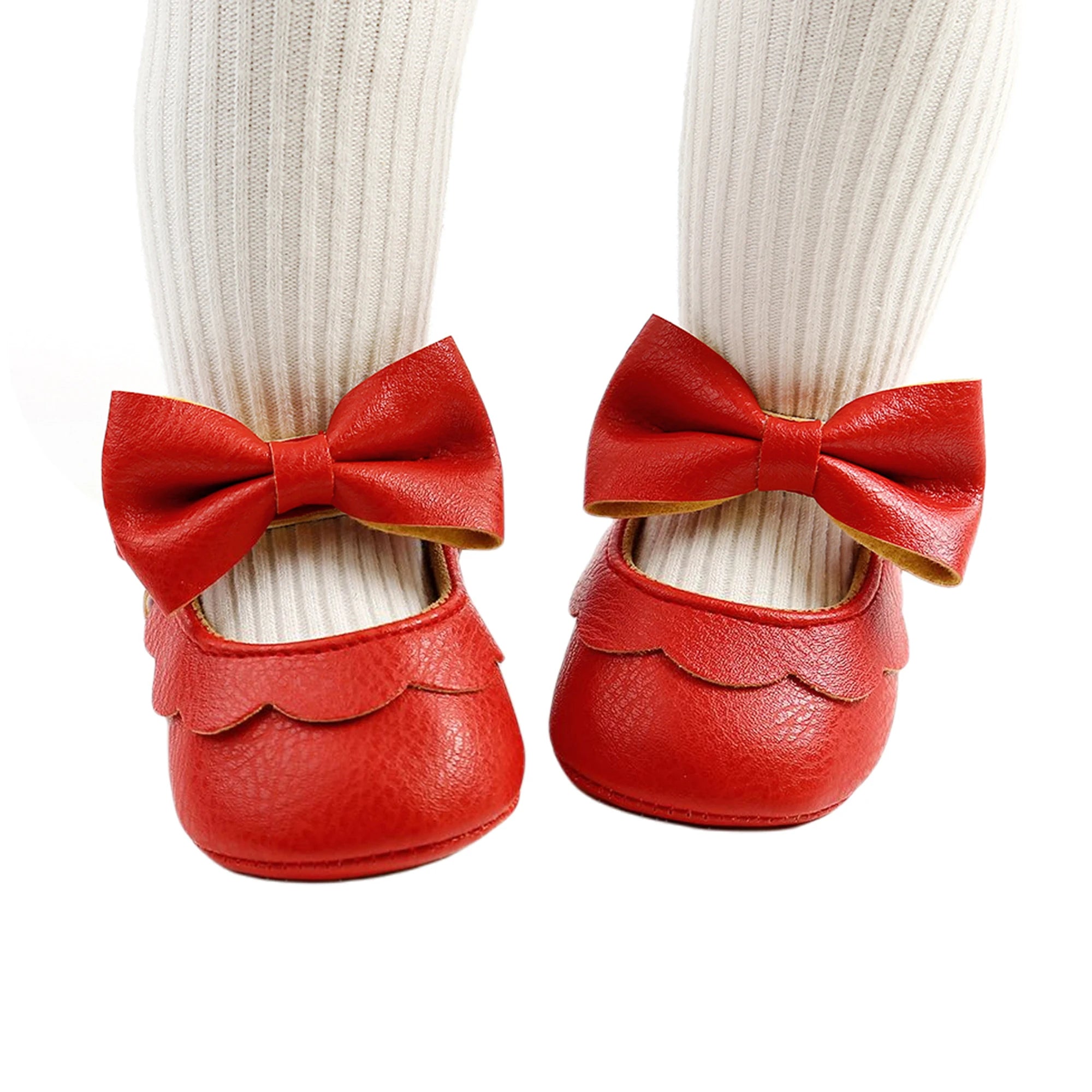 Baby Girl Bowknot Flat Shoes – Soft Sole First Walkers