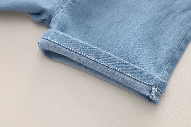 Infant Fashiont Bay Boys Denim Clothing Sets Summer Children Fashion Striped Shirts Shorts 2pcs Tracksuits  Casual Outfits Suits