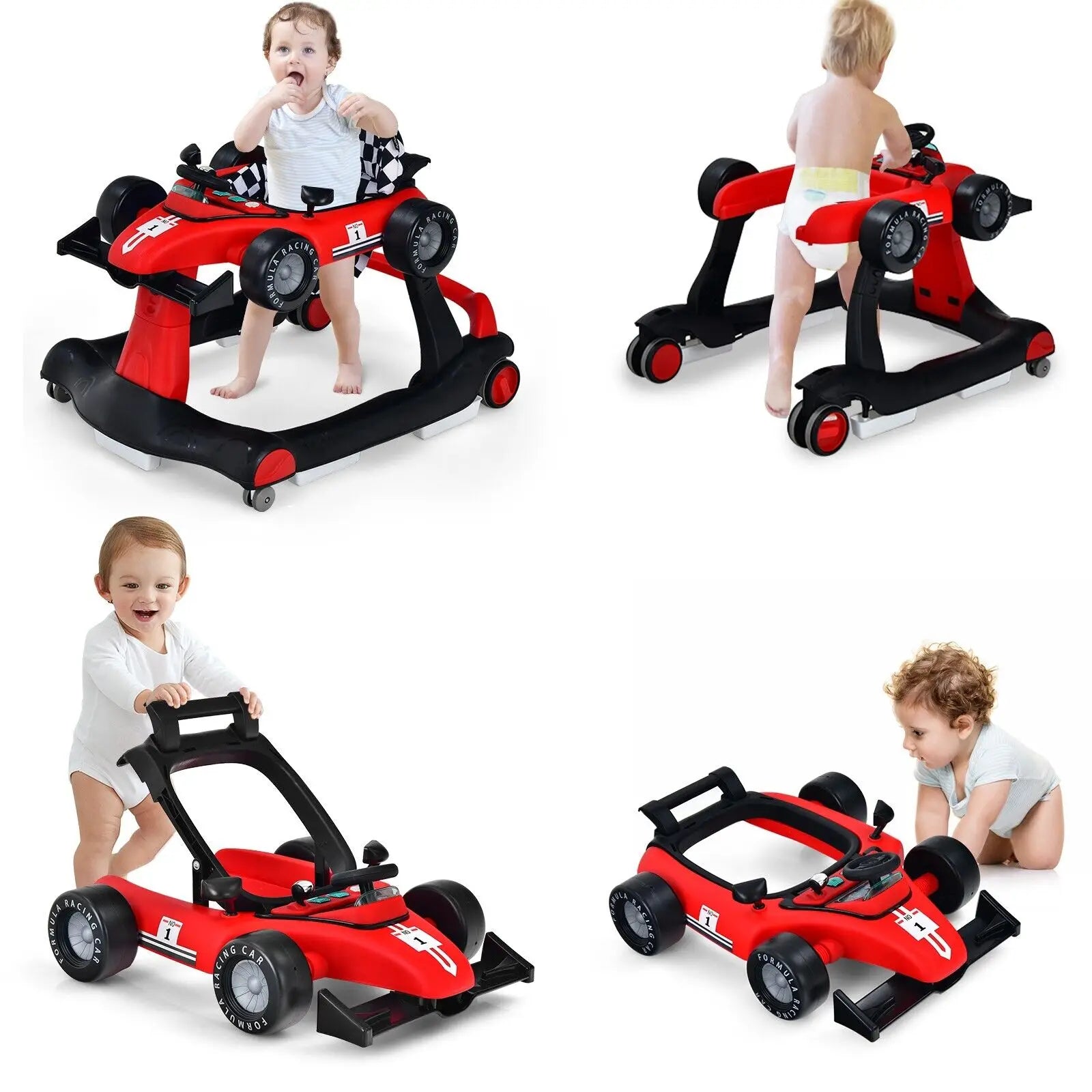 ERGOMASTER 4-in-1 Foldable Baby Walker with Activity Tray