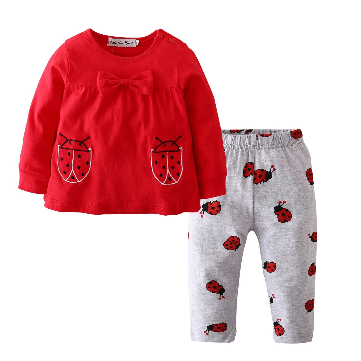 Casual Toddler Kids Baby Girl 2PCS Clothes Set for 1 2 3 4 T Spring Autumn Bee Printed Long Sleeve Top and Pants Outfit for Girl