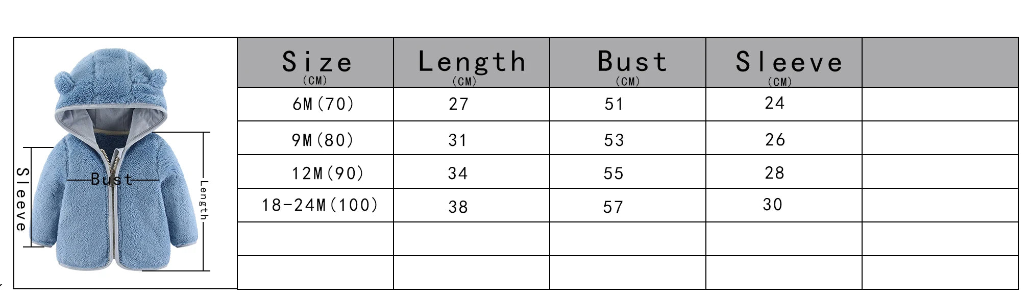 Spring and Autumn Children's Fleece Coat Baby Bear Ears Long Sleeve Warm Jacket 0-3 Years Old Child Clothing