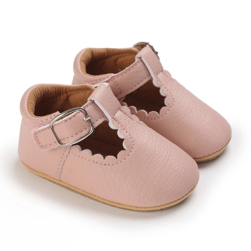Striped Leather Baby Moccasins – Anti-Slip First Walkers