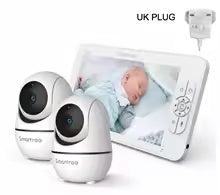7" HD Split-Screen Baby Monitor – 2 Cams, Hack-Proof, 4000mAh Battery