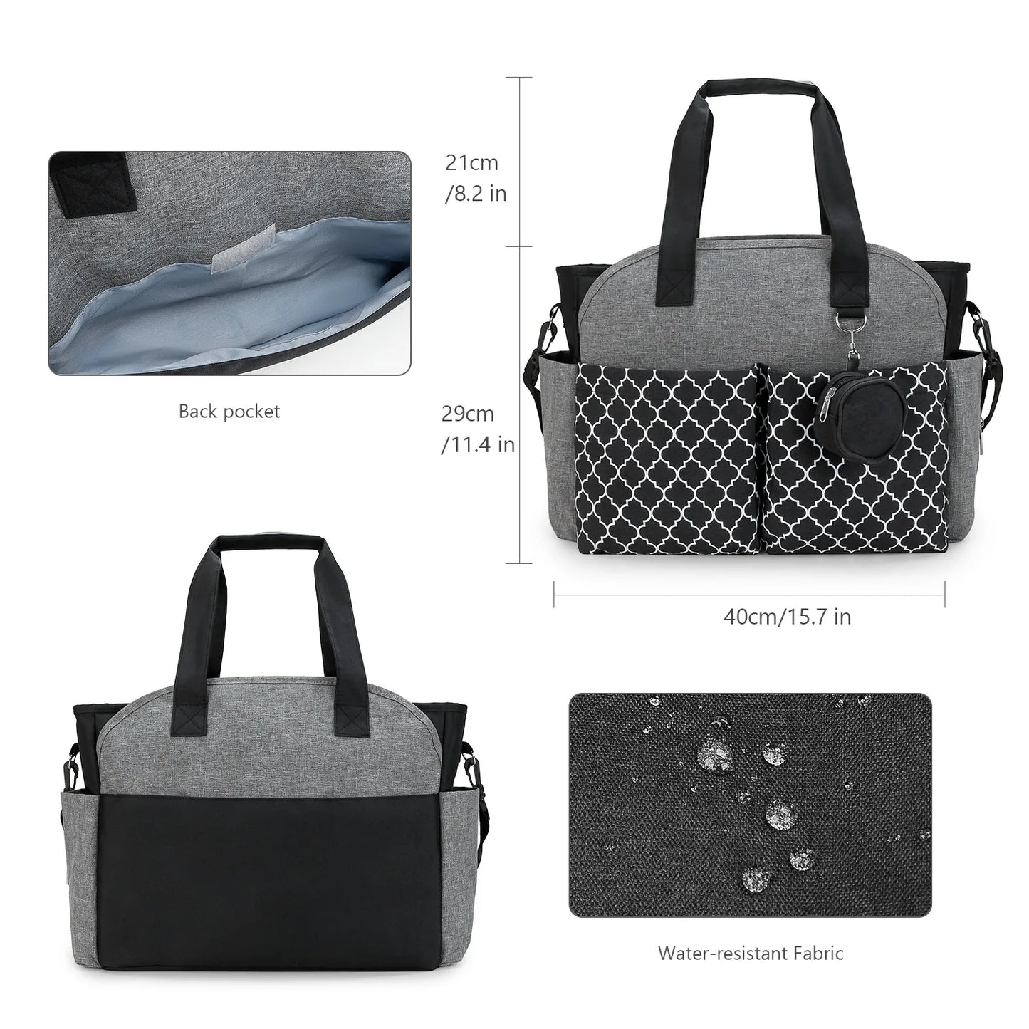 Baby Changing Carrier Bag with Shoulder Strap Portable Waterproof and Large Capacity