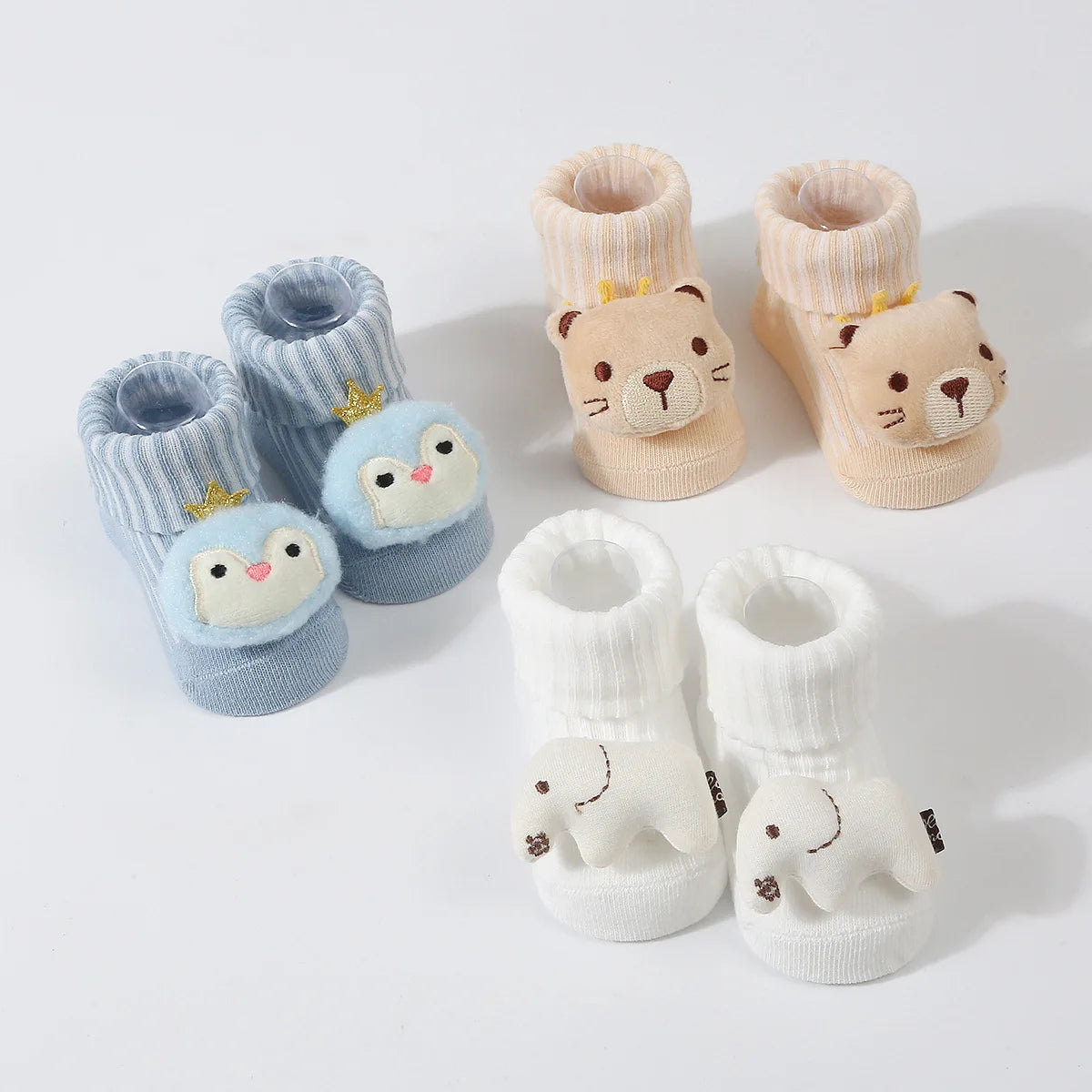 3D Cartoon Baby Socks with Hairband Set