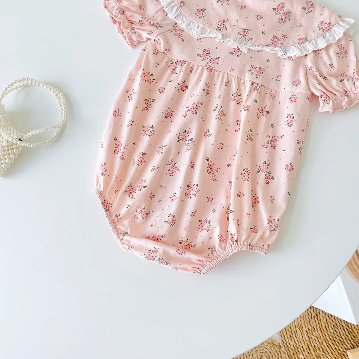 Sanlutoz Baby Girl Floral Lace Bodysuit – Summer Princess Outfit
