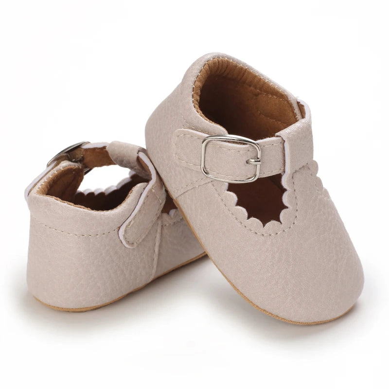 Striped Leather Baby Moccasins – Anti-Slip First Walkers