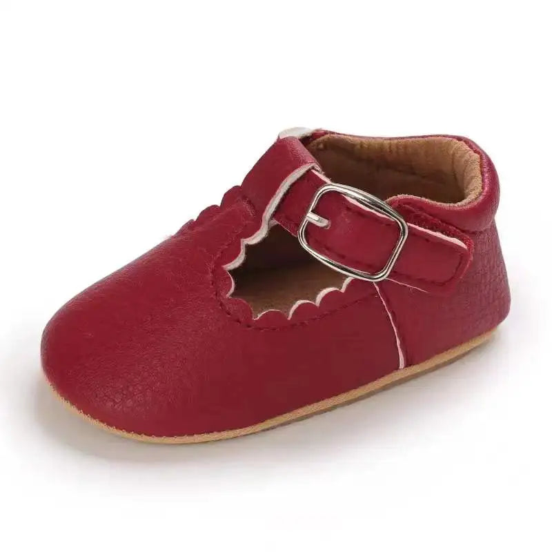 Striped Leather Baby Moccasins – Anti-Slip First Walkers