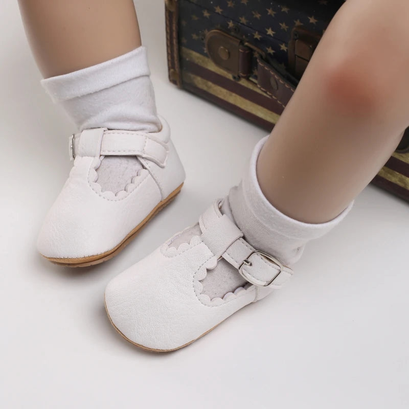 Striped Leather Baby Moccasins – Anti-Slip First Walkers