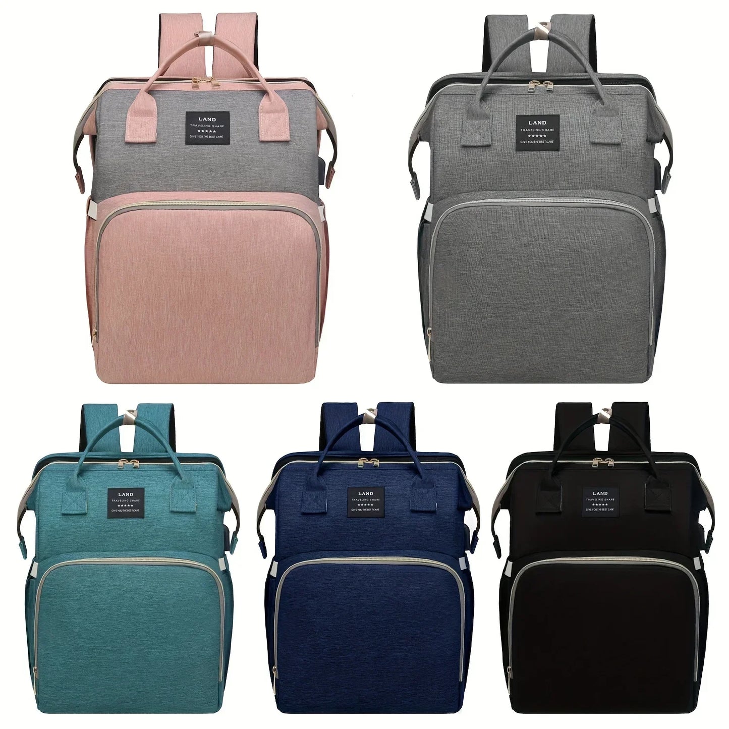 Foldable and Portable Mommy Backpack - with Crib Bed, Straps Large Capacity Diaper Bag Maternity Bag for Baby New Baby Equipment