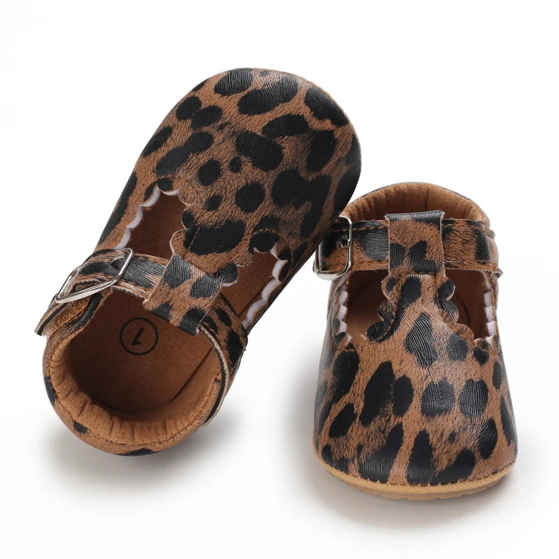 Striped Leather Baby Moccasins – Anti-Slip First Walkers