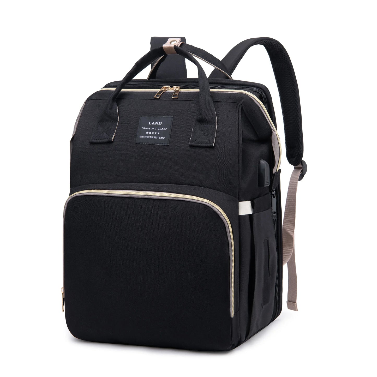 Foldable and Portable Mommy Backpack - with Crib Bed, Straps Large Capacity Diaper Bag Maternity Bag for Baby New Baby Equipment