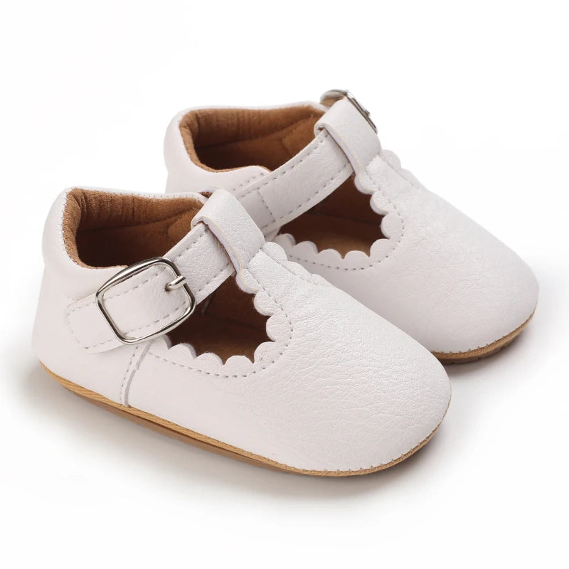 Striped Leather Baby Moccasins – Anti-Slip First Walkers