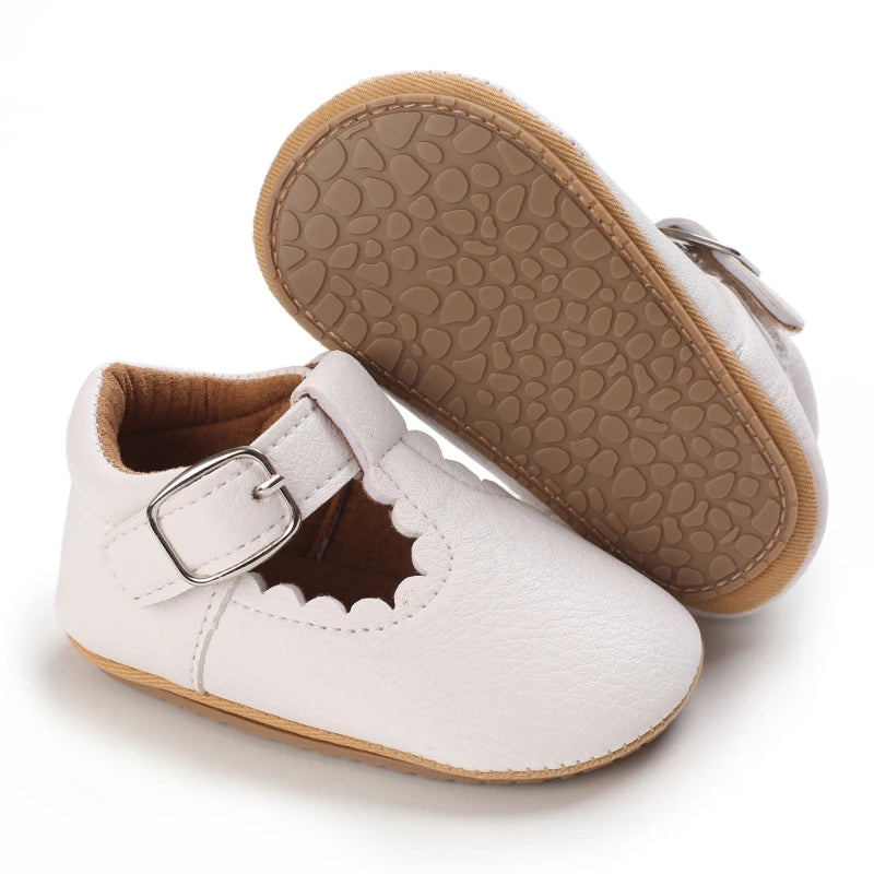 Striped Leather Baby Moccasins – Anti-Slip First Walkers