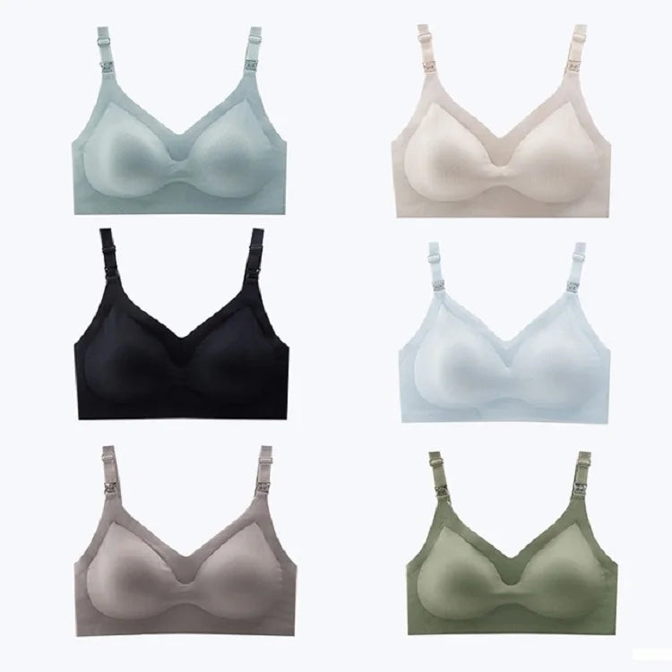 Ultra-Thin Laser Cut Nursing Bra – Push-Up, Removable Pads, Plus Size