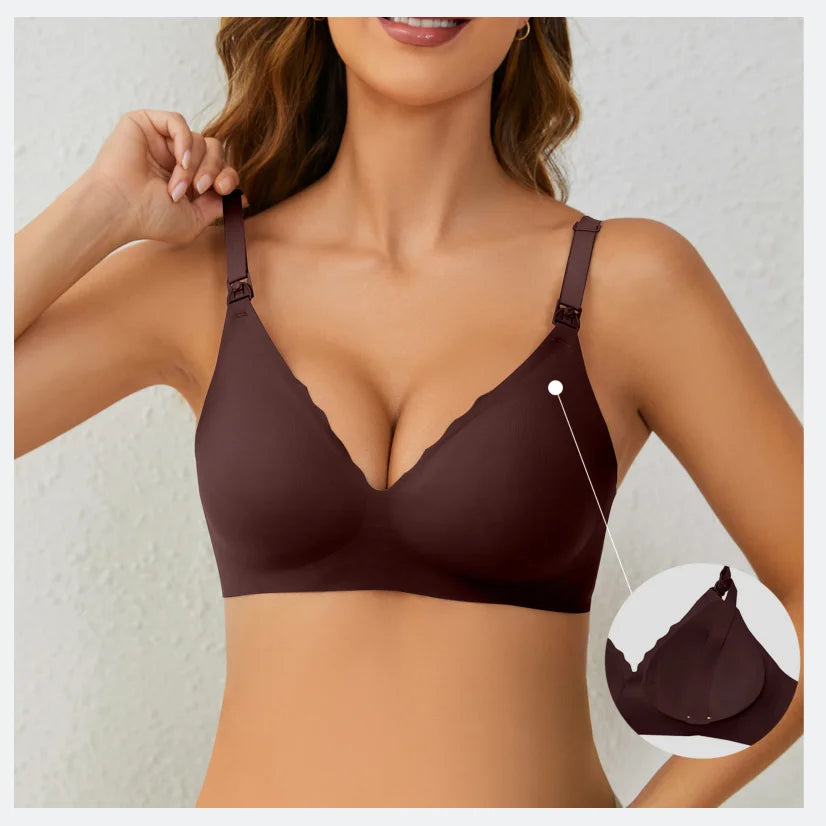 Front-Open Seamless Nursing Bra – Ultra-Thin Maternity Comfort