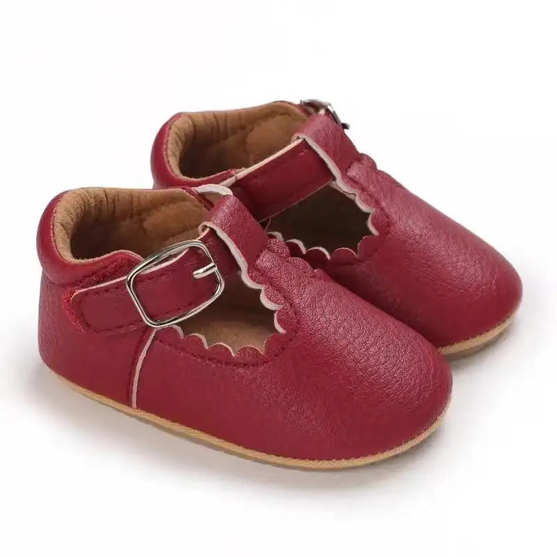 Striped Leather Baby Moccasins – Anti-Slip First Walkers