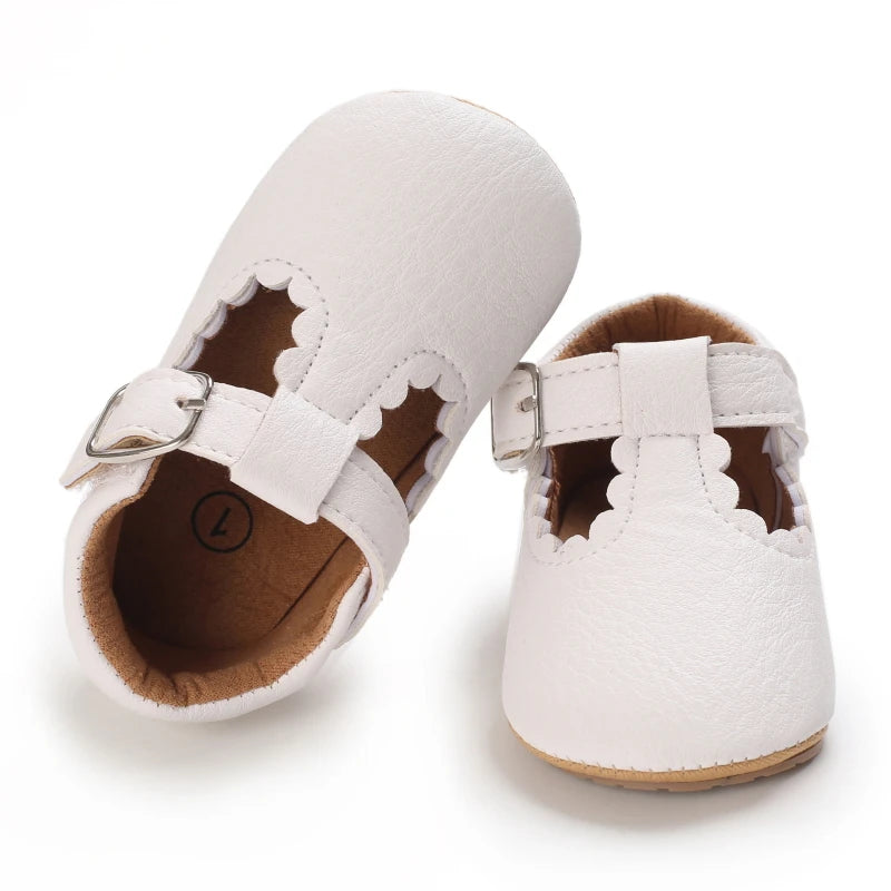 Striped Leather Baby Moccasins – Anti-Slip First Walkers