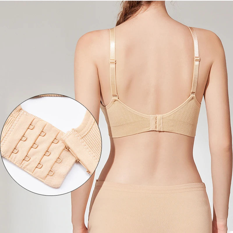 Front Buckle Nursing Bra – Seamless, Breathable Push-Up Maternity Bra