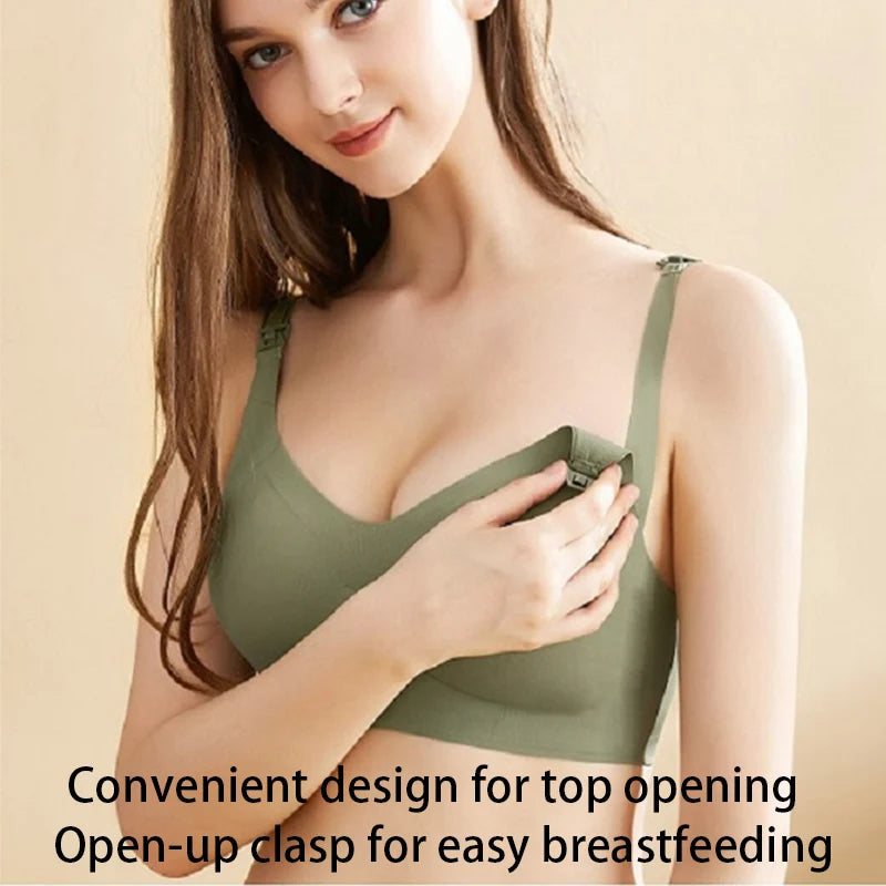 Ultra-Thin Laser Cut Nursing Bra – Push-Up, Removable Pads, Plus Size