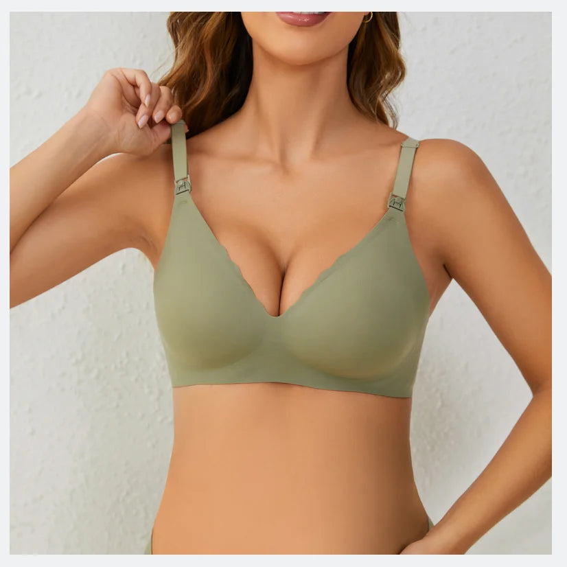 Front-Open Seamless Nursing Bra – Ultra-Thin Maternity Comfort