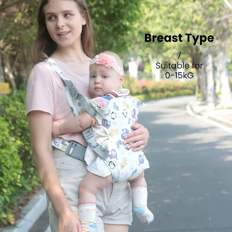 Ergonomic Baby Carrier with Waist Stool – Front Carry