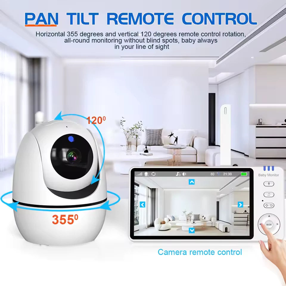 All-in-One Baby Monitor – 5" Screen, Pan-Tilt, VOX, Night Vision