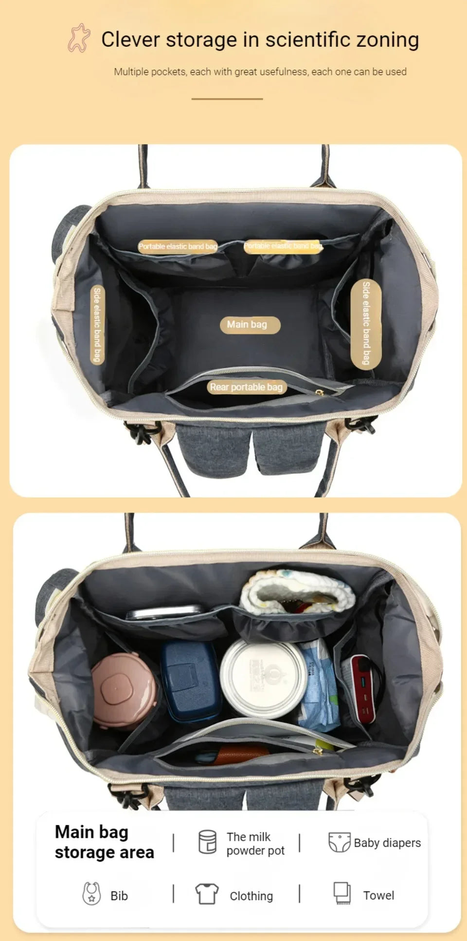 Baby diaper backpack toddler diaper backpack with diaper changing pad mom and dad travel large capacity backpack baby bag