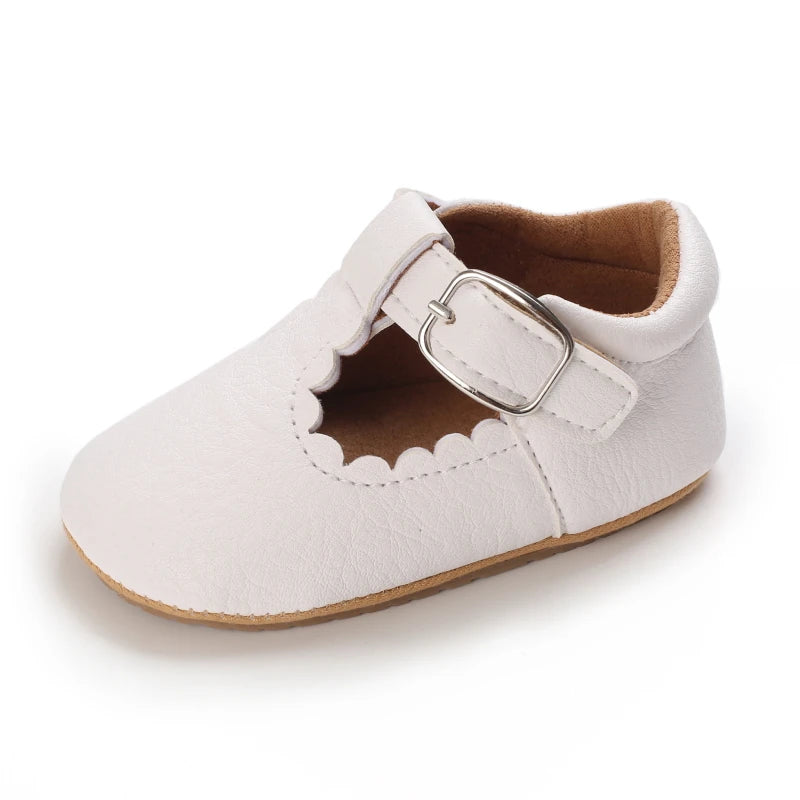 Striped Leather Baby Moccasins – Anti-Slip First Walkers