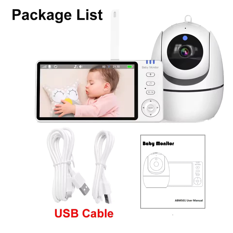 All-in-One Baby Monitor – 5" Screen, Pan-Tilt, VOX, Night Vision