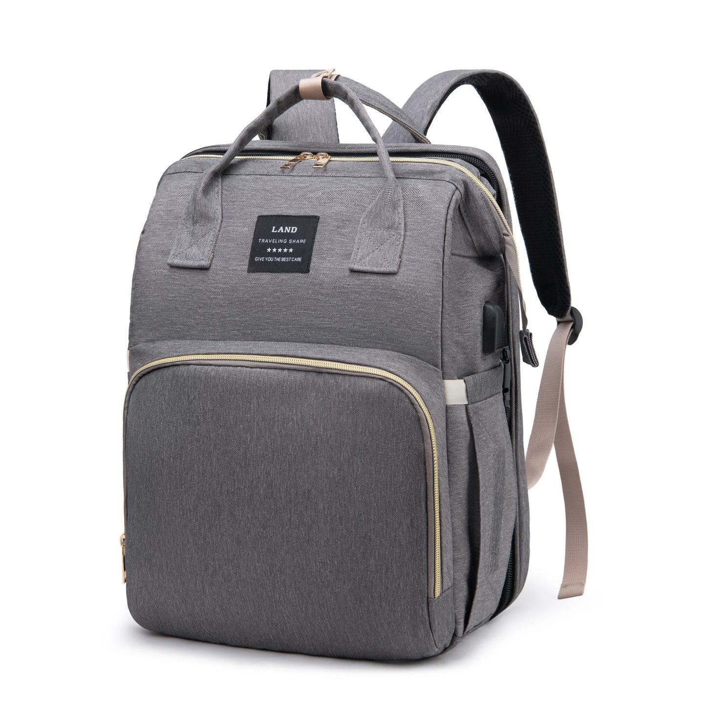 Foldable and Portable Mommy Backpack - with Crib Bed, Straps Large Capacity Diaper Bag Maternity Bag for Baby New Baby Equipment