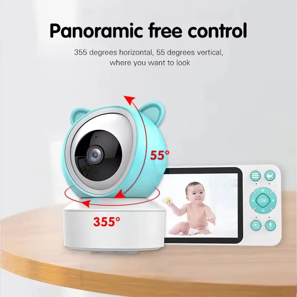 WiFi Baby Monitor – 5" Display, 32G Card, Night Vision, Lullabies