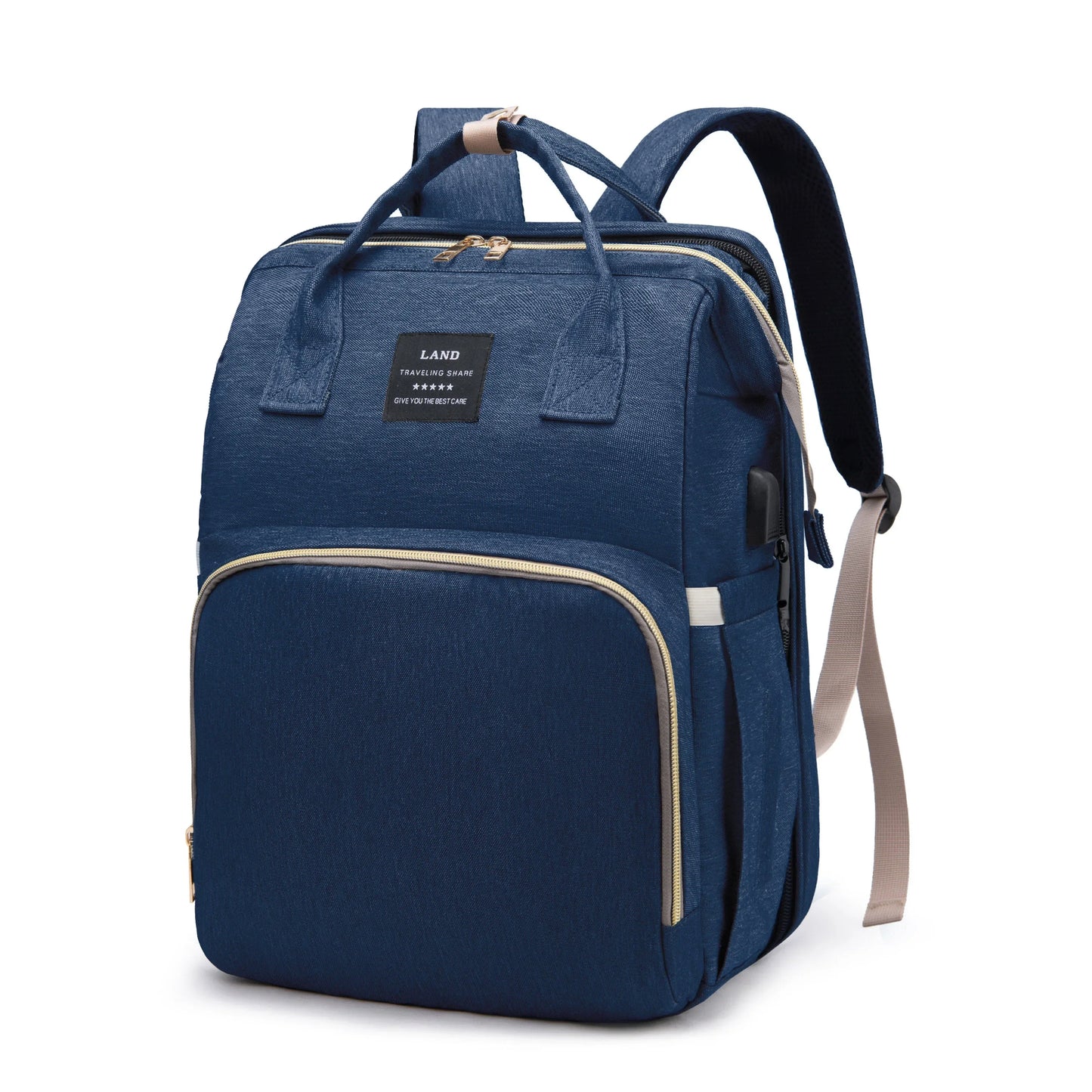 Foldable and Portable Mommy Backpack - with Crib Bed, Straps Large Capacity Diaper Bag Maternity Bag for Baby New Baby Equipment