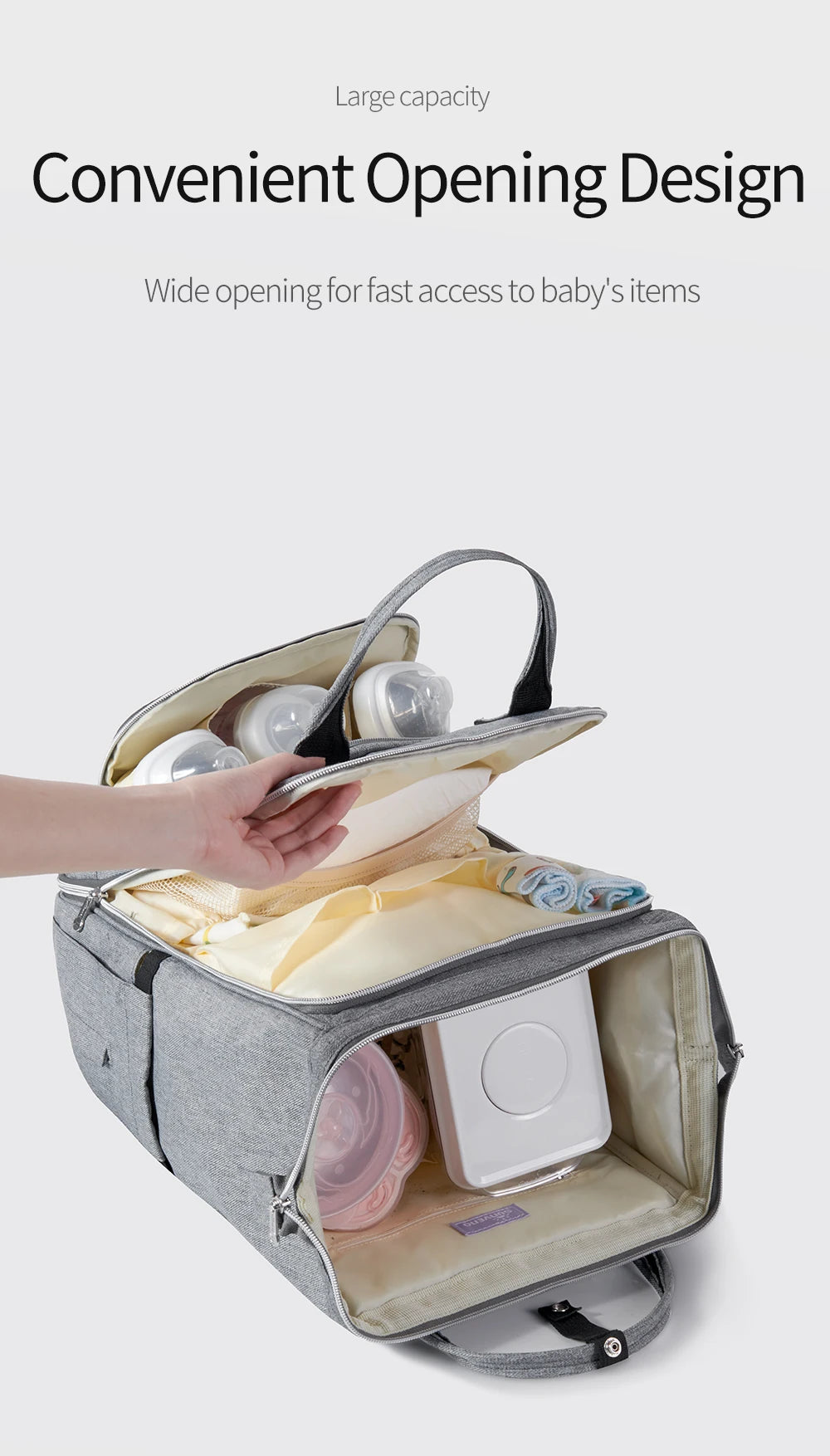 Sunveno Stylish Upgrade Diaper Bag Backpack Multifunction Travel BackPack Maternity Baby Changing Bags 20L Large Capacity