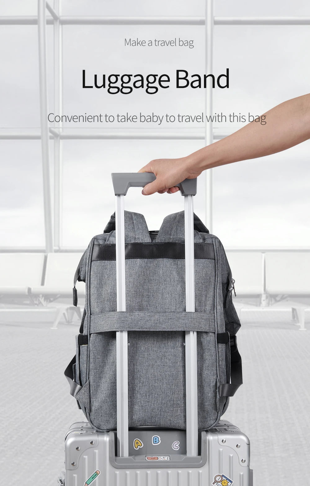 Sunveno Stylish Upgrade Diaper Bag Backpack Multifunction Travel BackPack Maternity Baby Changing Bags 20L Large Capacity