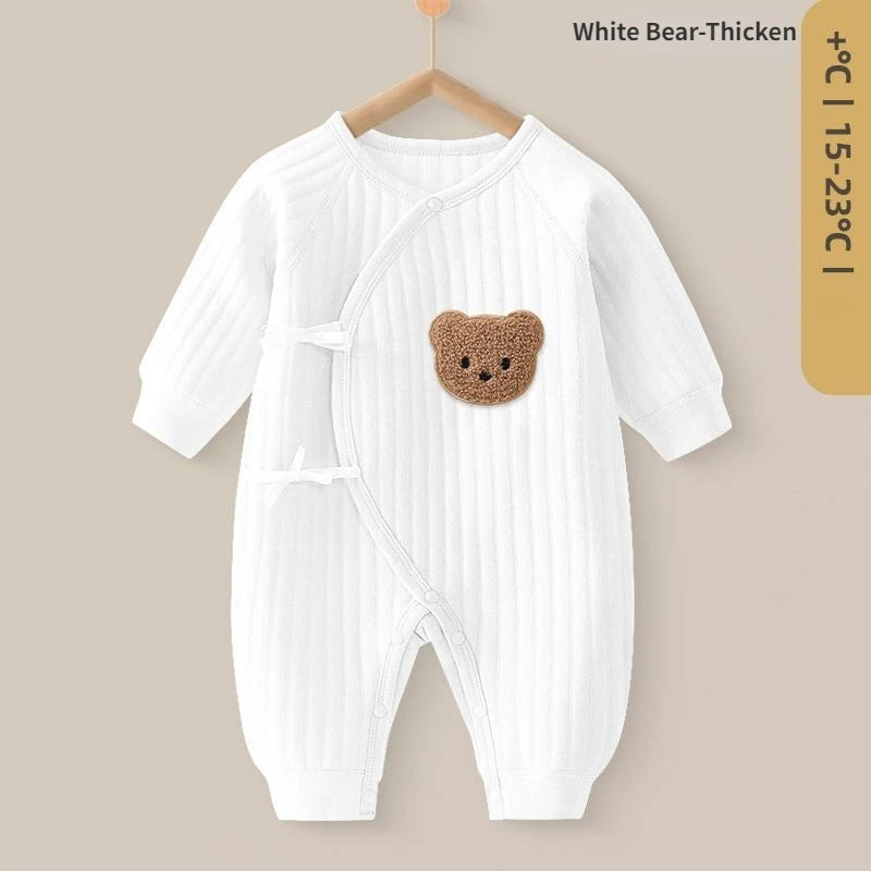 DGUKYM New Autumn Winter Long Sleeve Body Suit & One Piece Thick Bear Romper Baby Clothes Infant Girls Coat Cotton Jumpsuit
