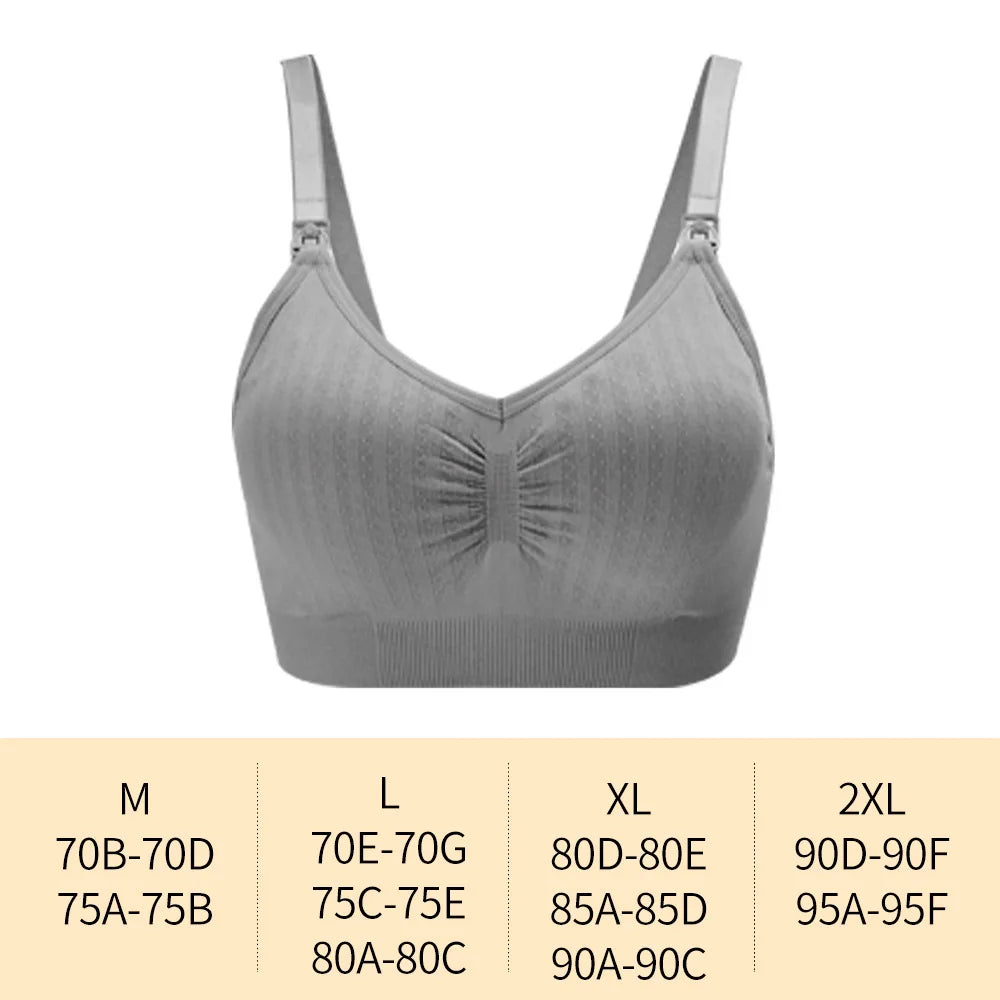 Front Buckle Nursing Bra – Seamless, Breathable Push-Up Maternity Bra